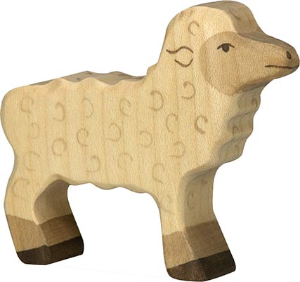 figurine en bois Holztiger agneau, animal en bois