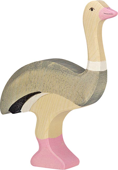 figurine en bois Holztiger autruche, animal en bois, emu
