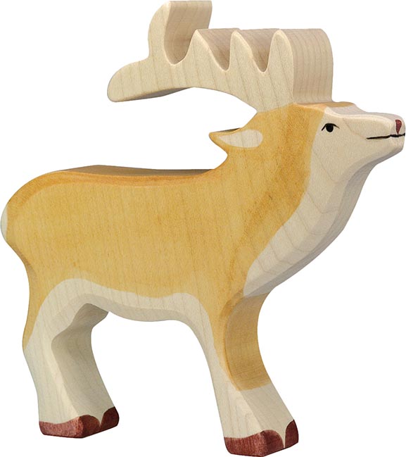 figurine en bois Holztiger cerf, animal en bois, biche