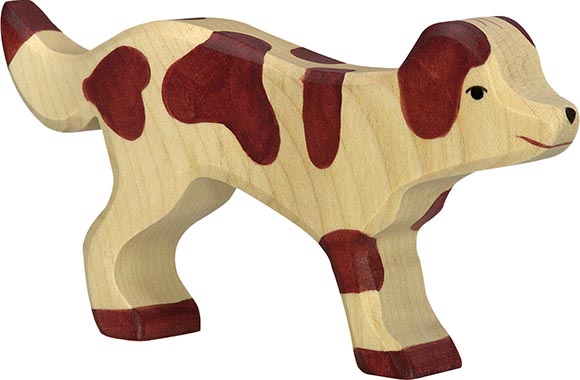 figurine en bois Holztiger chien de ferme, animal en bois