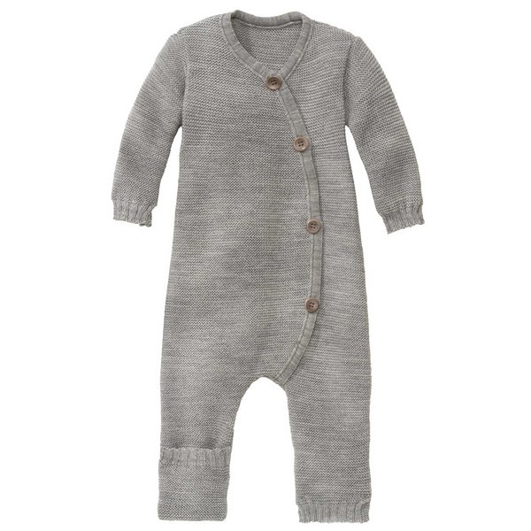 Disana - Combinaison bébé mérinos bio en tricot - gris