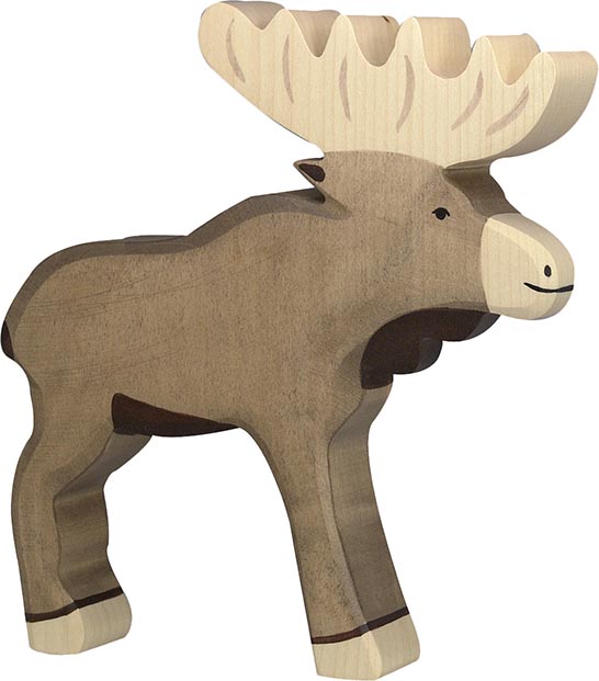 figurine en bois Holztiger élan renne, animal en bois