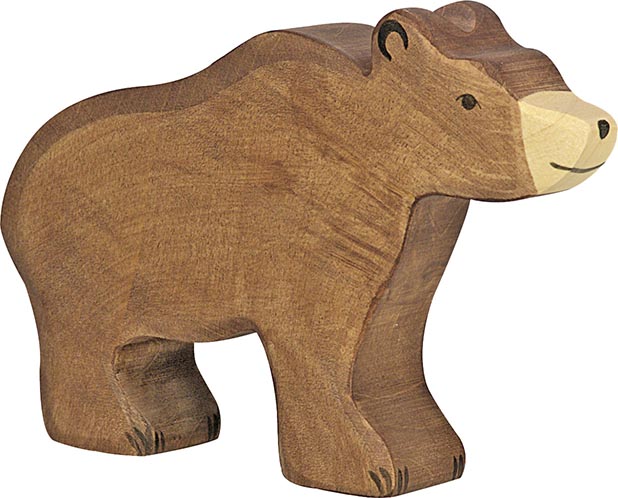 figurine en bois Holztiger grand ours brun, animal en bois
