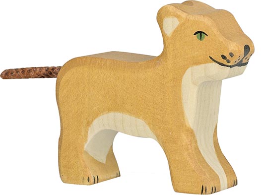 Figurine en bois Holztiger Lionceau