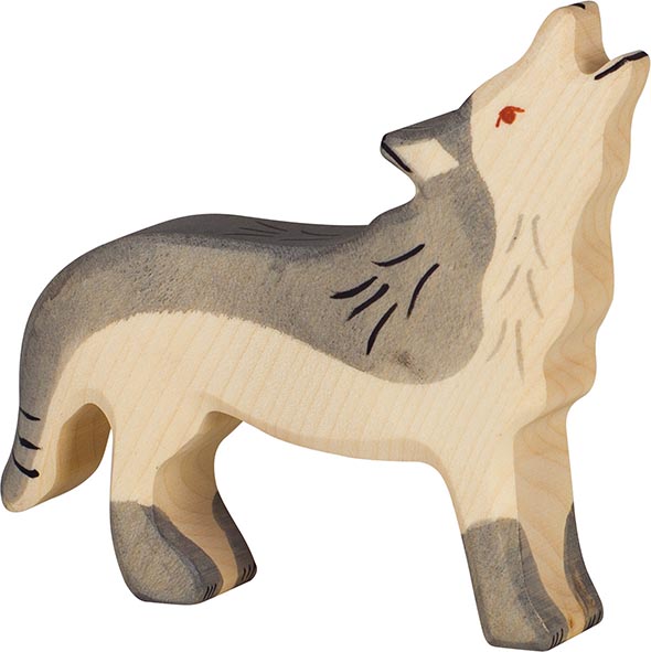 figurine en bois Holztiger loup, animal en bois, louve