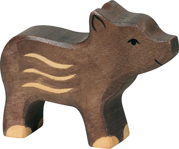 figurine en bois Holztiger petit sanglier, animal en bois