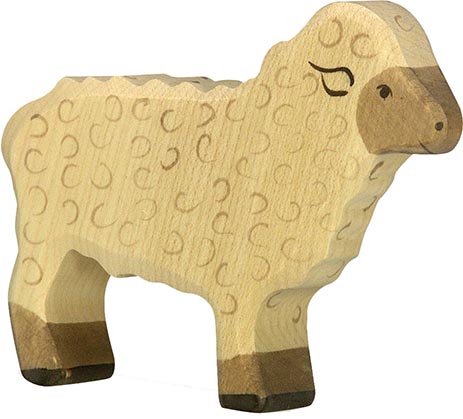 figurine en bois Holztiger mouton, animal en bois