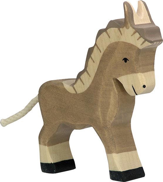figurine en bois Holztiger petit âne, animal en bois
