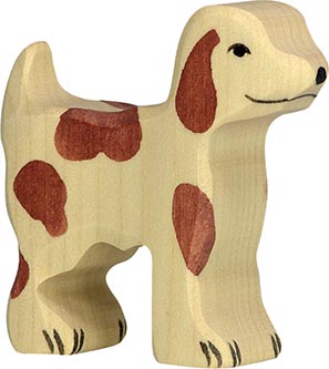figurine en bois Holztiger petit chien, animal en bois