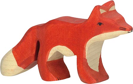 figurine en bois Holztiger petit renard, animal en bois