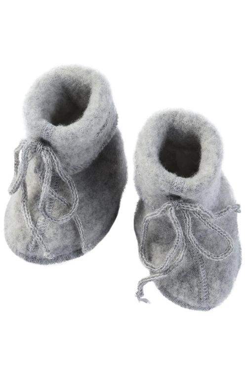 Engel Natur - Chaussons bébé pure laine mérinos bio - gris