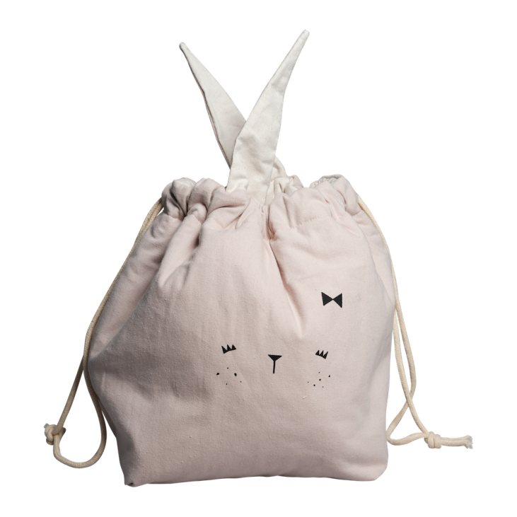 Fabelab - Petit sac de rangement en coton biologique - Lapin mauve