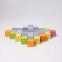 Grimm's - Set de cubes en bois Mosaïque pastel