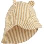 Liewood - Chapeau de soleil bébé Gorm réglable en coton bio Couleur : 0919 Y/D stripe: Mustard/white