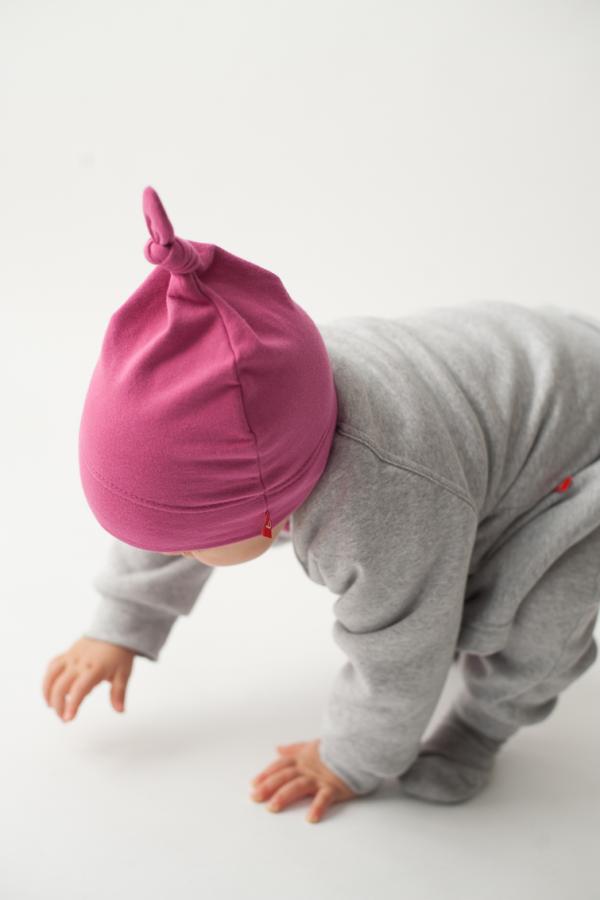 Limobasics - Bonnet nouveau-né avec nœud en coton biologique, sweat